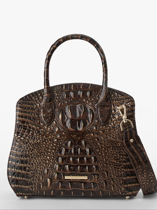 Brahmin Handbags - NWT Brahmin Rosetta Satchel Chocolate Melbourne Croc Embossed W/ Shoulder Strap